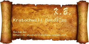 Kratochwill Balázs névjegykártya