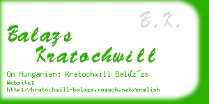balazs kratochwill business card
